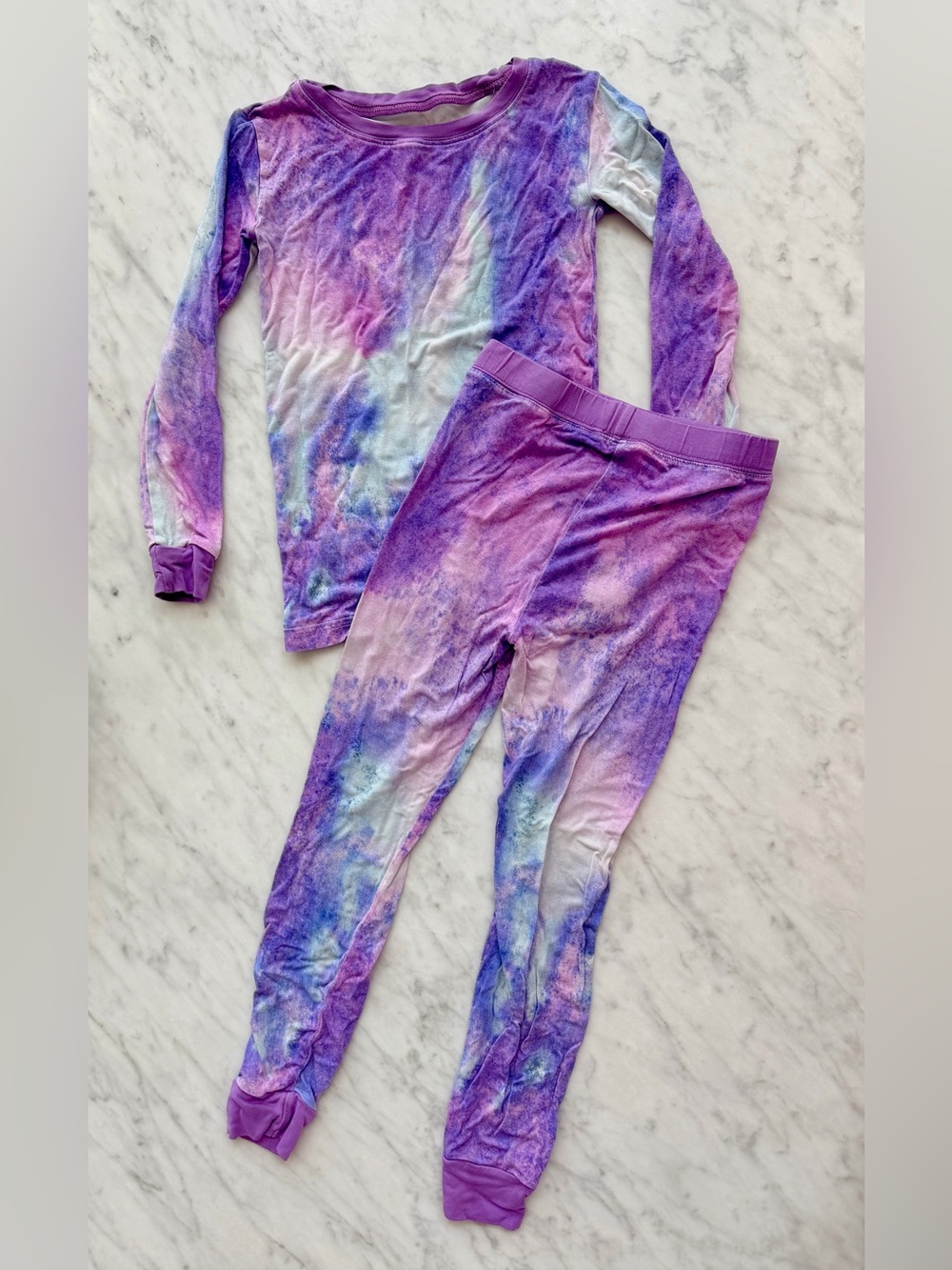Little Sleepies Purple Watercolors Kids PJ Set - 4T
